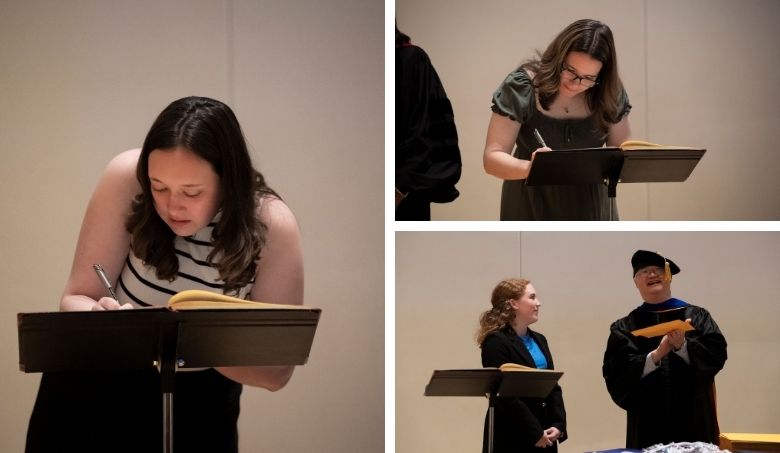Students at Phi Beta Kappa Ceremony