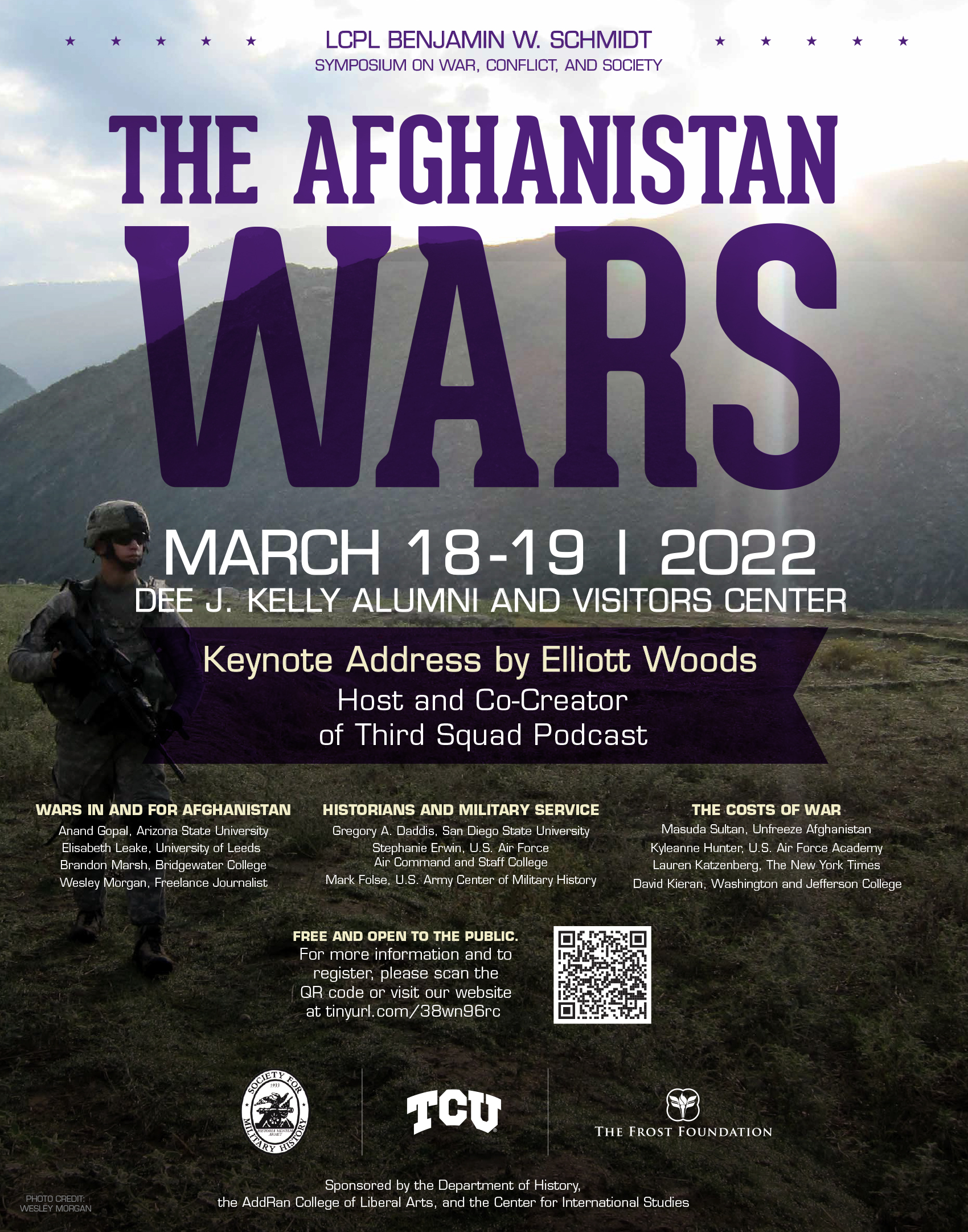 Flyer for 2022 symposium about the afghanistan wars
