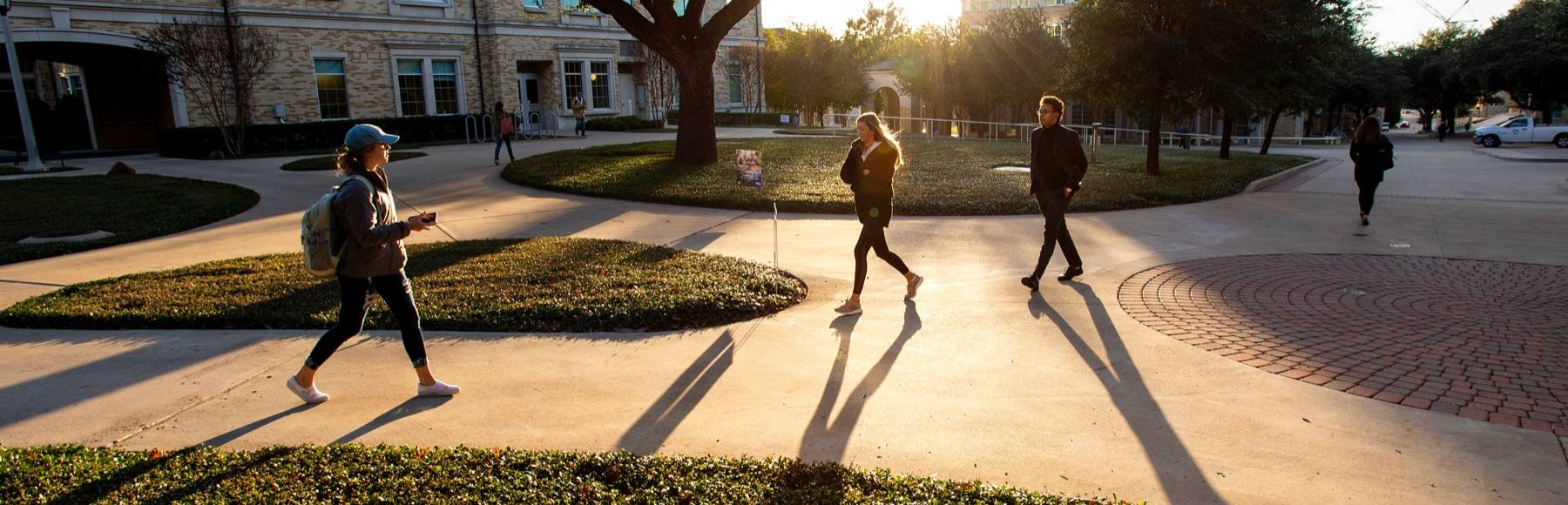 Students walk on campus