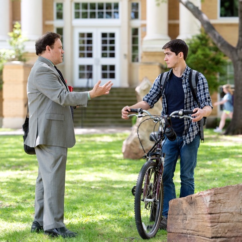 professor talking to student