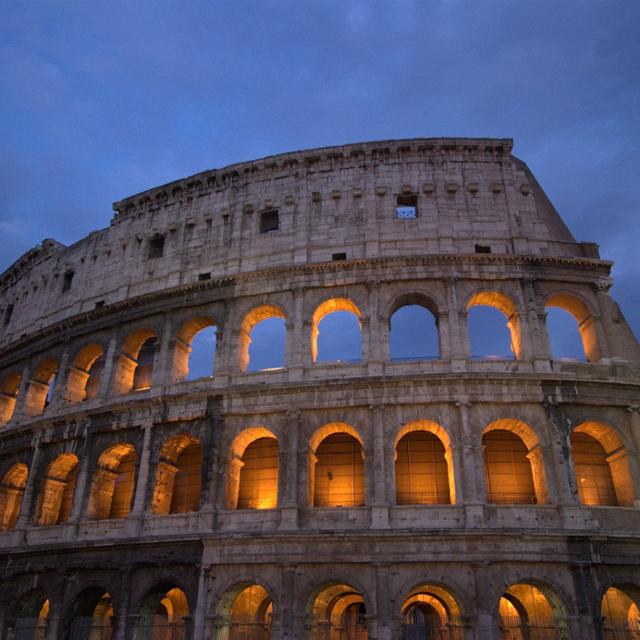 Coliseum in Rome, Italy at sunset