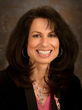 DeNapoli Headshot with Red Shirt and Black Jacket