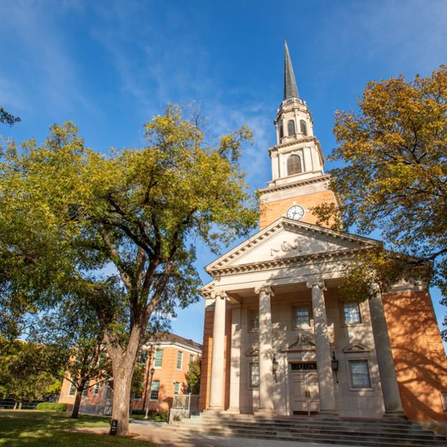 A view of the Robert Carr Chapel on TCU’s campus