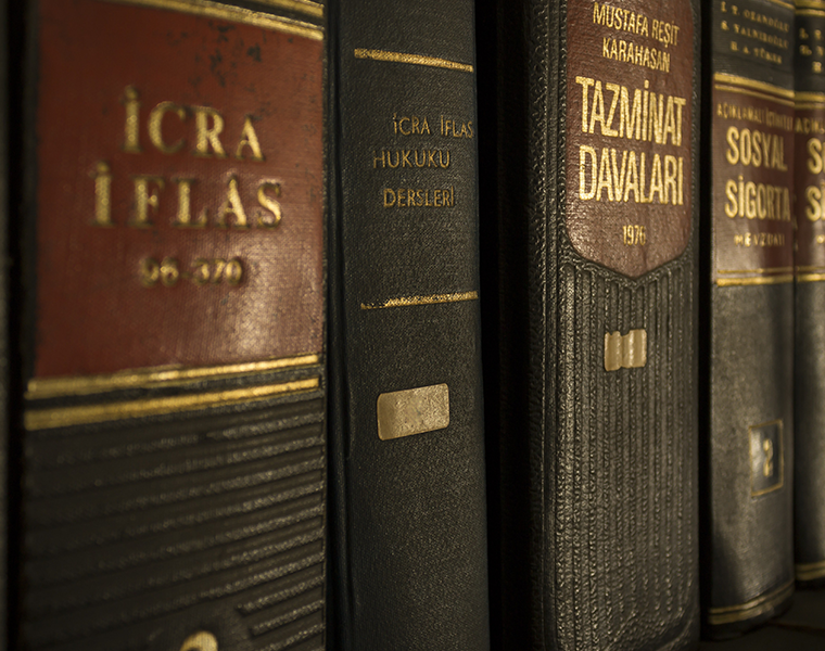 Law books on a shelf