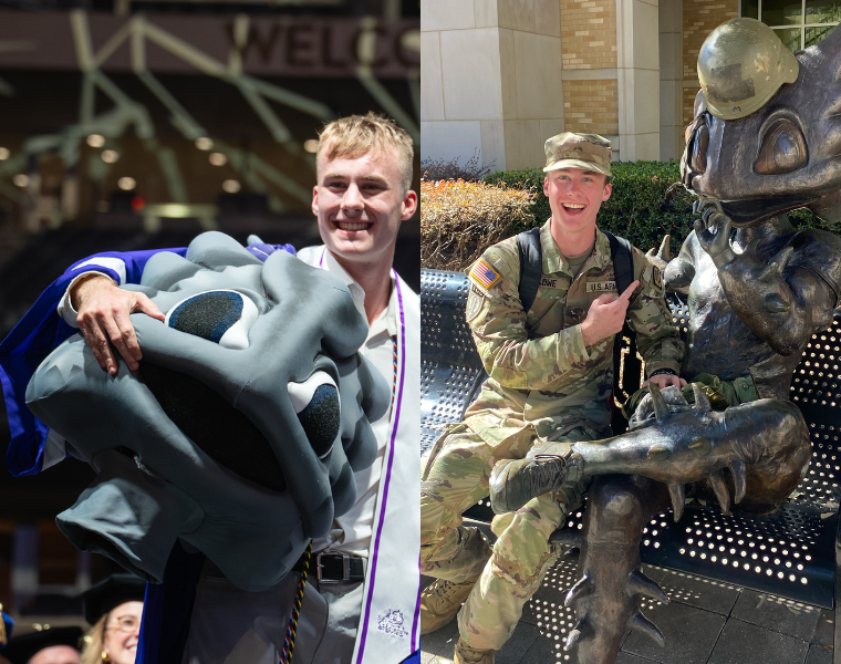 Two side-by-side images of Matt Lowe.