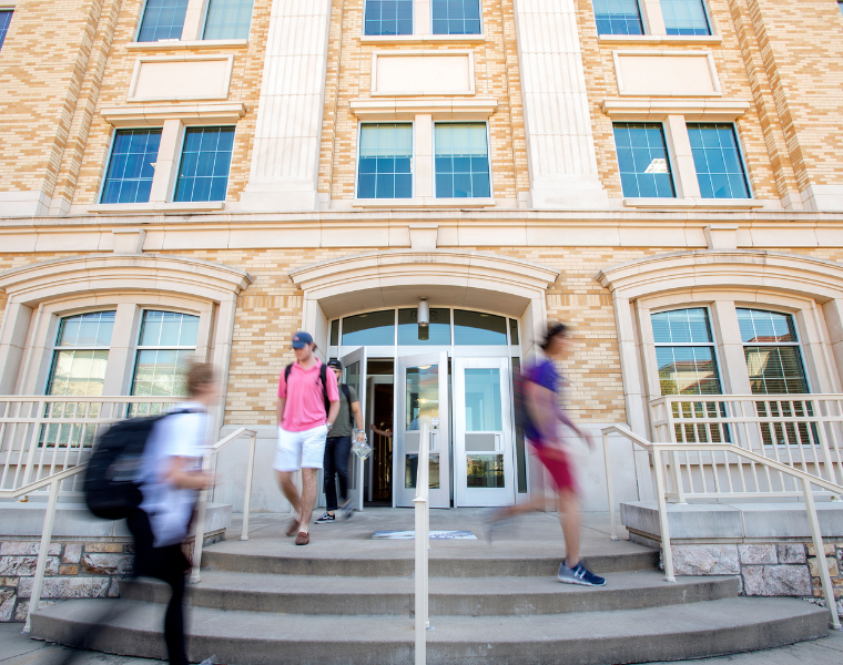 Students walking on campus