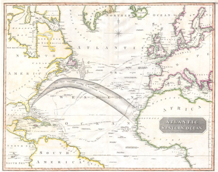 1814 Thomson Map of the Atlantic Ocean